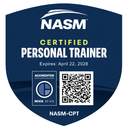 sheena lawrick nasm certified personal trainer badge